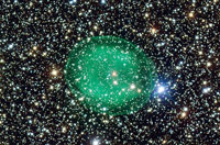 آخرين كشاكش يك ستاره در حال مرگ در مجمع الكواكب سپر (صورت فلكي)-- اين ابر گازي بنام "سحابي سياره اي " ، 3300 سال نوري از زمین فاصله دارد.